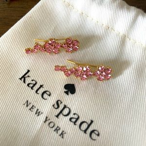 Kate Spade crystal flower climber earrings